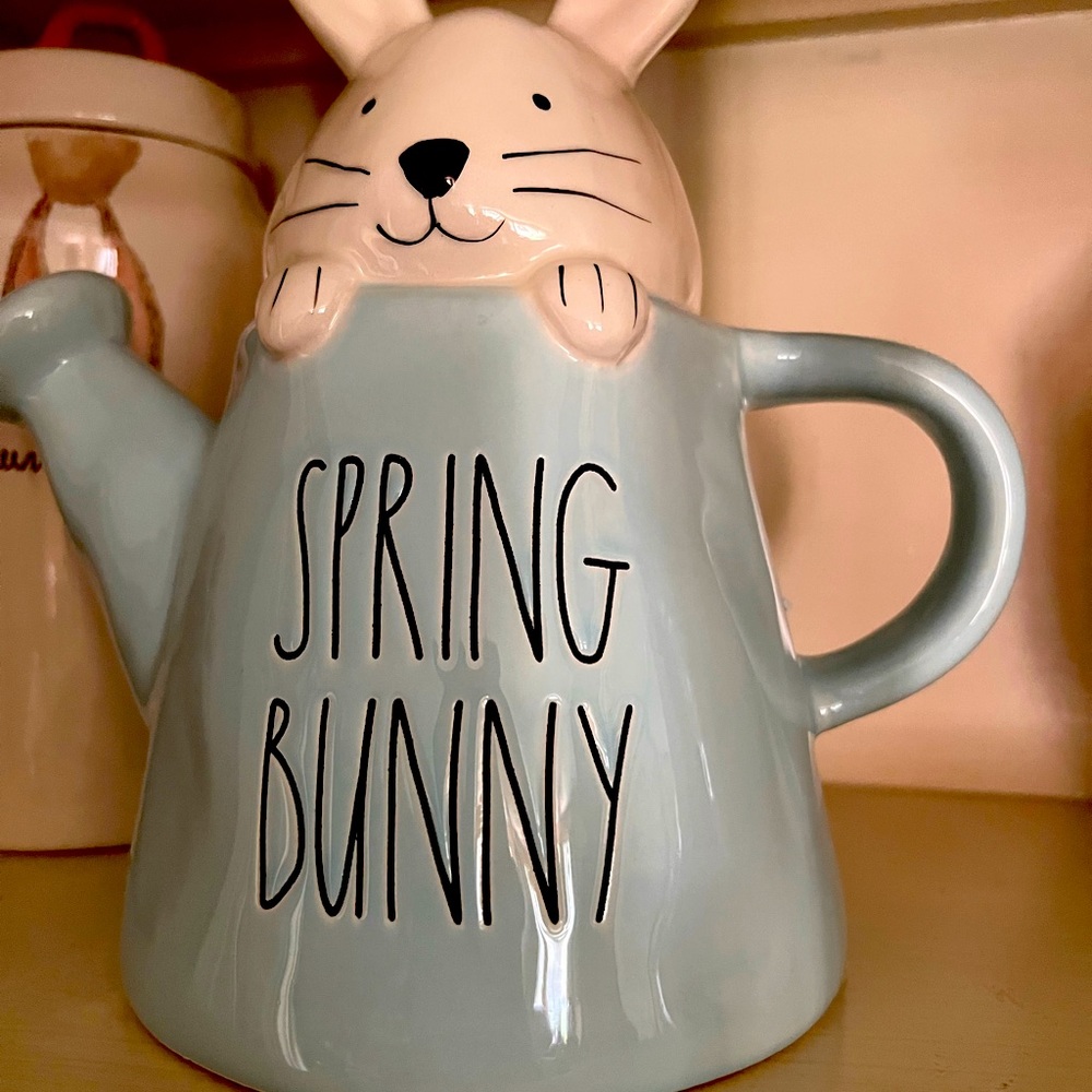 Rae Dunn Blue Spring Bunny Teapot